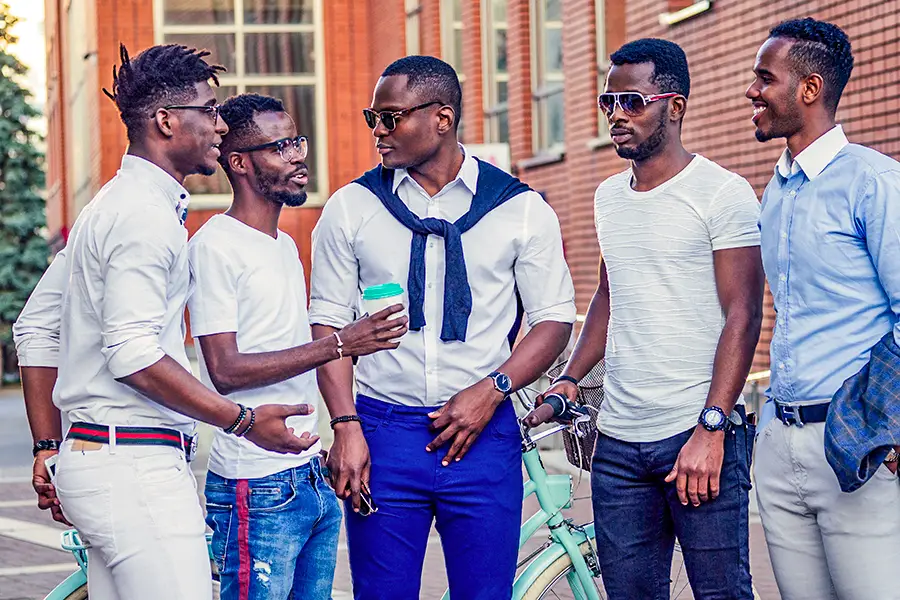 Group of young African American males